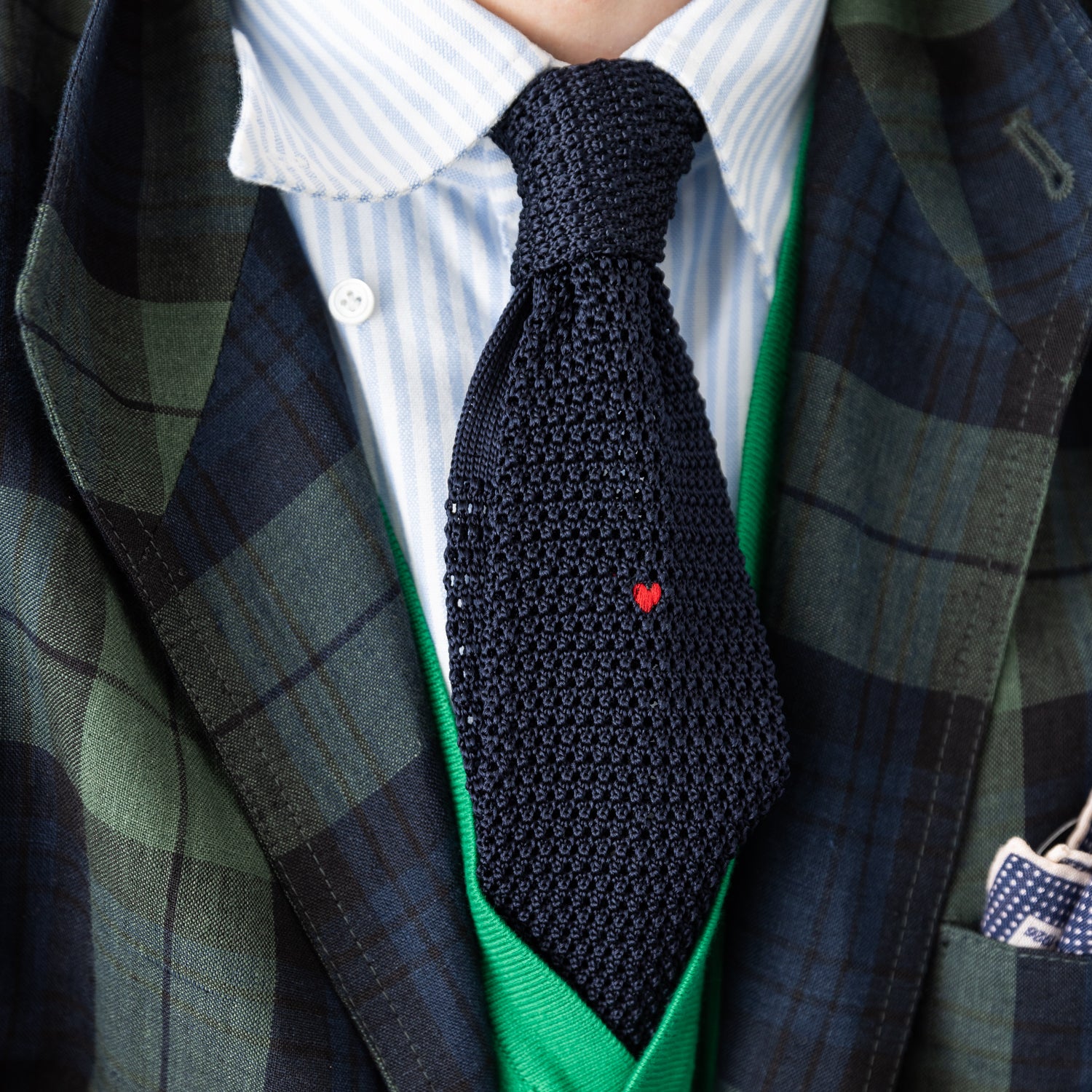 Exclusively for Michael Jondral: Petronius Knit Tie "Cuore" made of pure Silk
